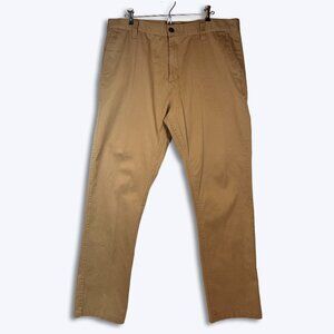 RVCA Mens 38 Week-End Fit Chino Pants Khaki Tan Brown Skate Stretch Twill Casual